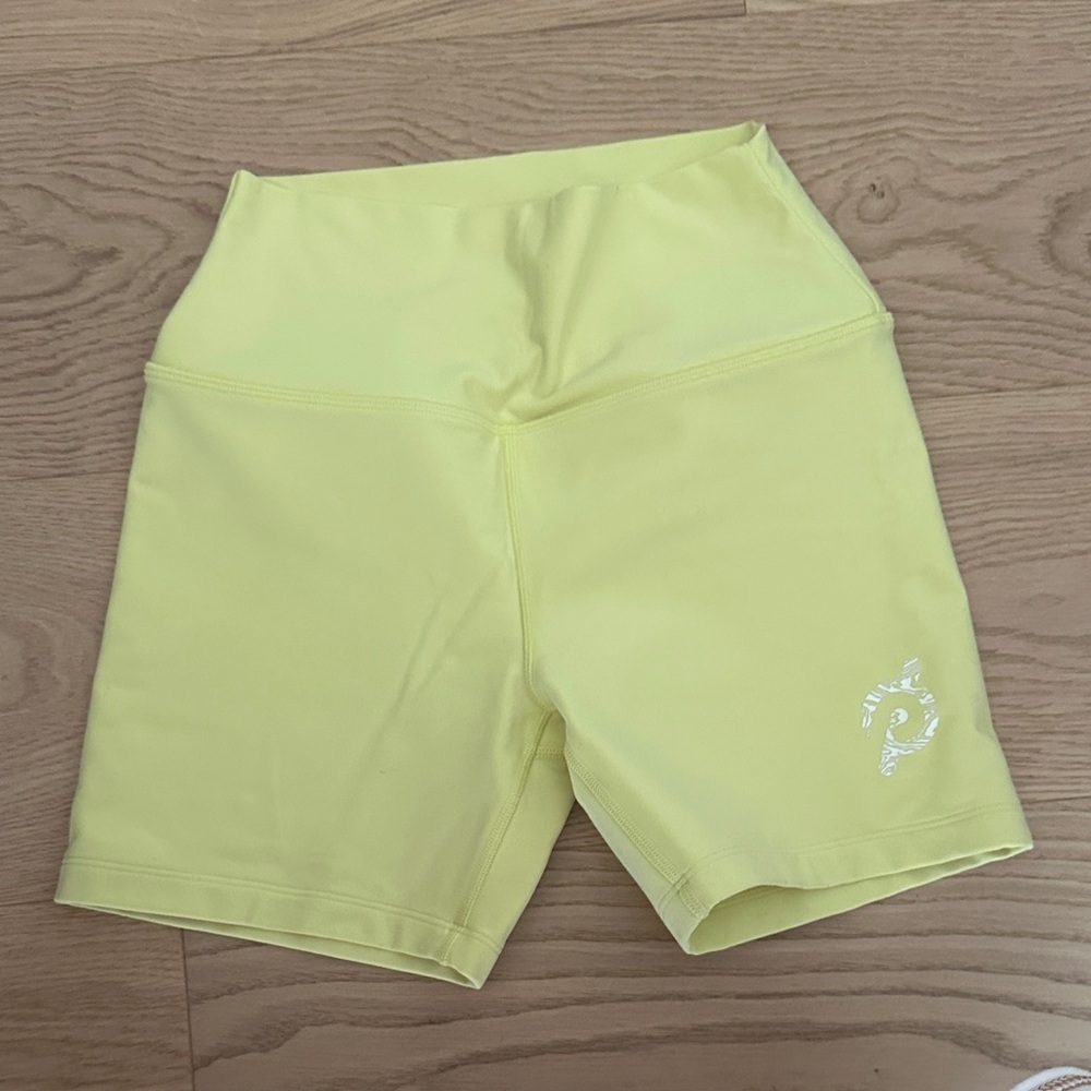Peloton Neon Yellow High-Rise Bike Shorts